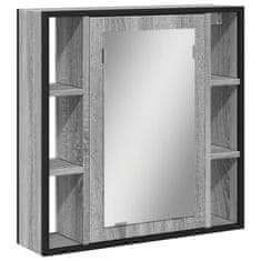 Petromila vidaXL Kúpeľ. skrinka so zrkadlom sivá sonoma 60x16x60cm kompoz. drevo
