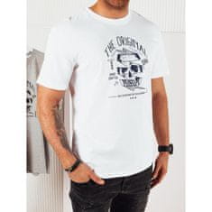 Dstreet Pánske tričko s potlačou biele rx5379 L