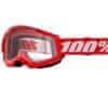 100% strata2 red goggle clear lens