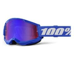 100% strata2 blue goggle mirror red/blue lens