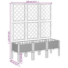 Vidaxl Záhradný kvetináč s mriežkou biely 120x40x142 cm PP