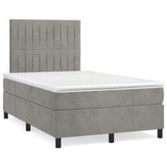 shumee Boxspring posteľ s matracom bledosivá 120x190 cm zamat