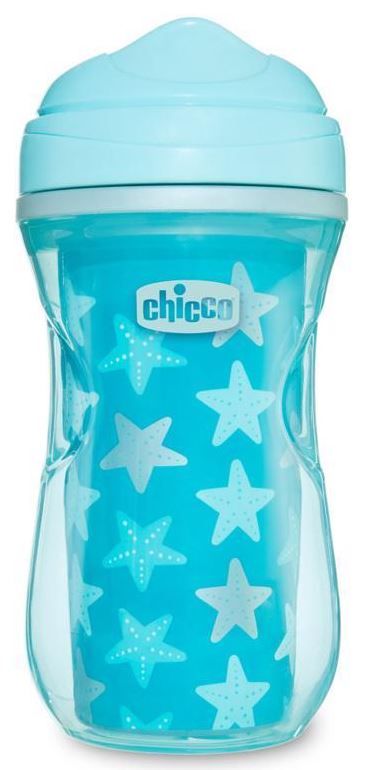 Chicco Hrneček Active termo s tvrdým pítkem 266 ml tyrkysový, hvězdičky 14m+