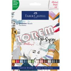 Faber-Castell Popisovače Gofa Sketch Dual set 12 farebné 