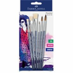 Faber-Castell Set štetcov Creative Studio, guľaté 3x, ploché 3x BL