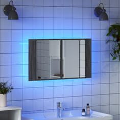 Petromila vidaXL LED kúpeľňová zrkadlová skrinka sivá sonoma 80x12x45 cm akryl