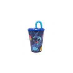Stor Plastový pohár s vrchnákom a slamkou Lilo & Stitch, 430ml, 75030