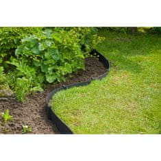 Vidaxl Nature Sada záhradných obrúb H7,5 cm x 10 m s kolíkmi čierna