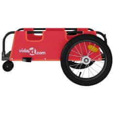 Vidaxl Príves na bicykel, červený, oxfordská látka, železo