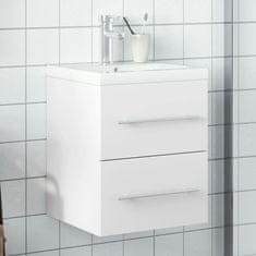 Petromila vidaXL Kúpeľňová umývadlová skrinka so zabudovaným umývadlom biela