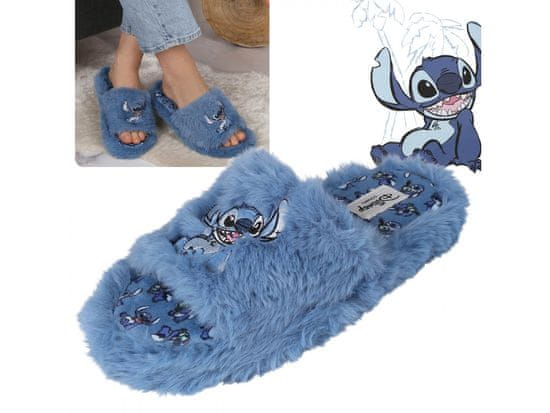 Disney Stitch Blue, dámske papuče, domáca obuv s kožušinou