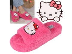 Hello Kitty Ružové dámske papuče s hrubou podrážkou, chlpaté 40-41 EU / 7-8 UK