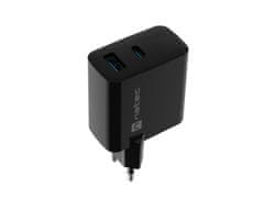 Natec Univerzálna USB nabíjačka RIBERA GaN 45W, 1X USB-A, 1X USB-C, čierna