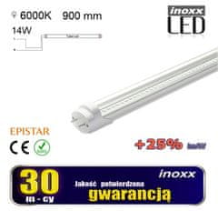 slomart LED žiarivka 90cm 14w T8 6000K G13 studená transparentná jednostranná