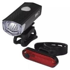 EMOS LED predné + zadné nabíjacie svietidlo na bicykel P3923, 90 lm