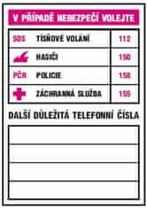 M.A.T Group Tabuľka - DÔLEŽITÉ TELEFÓNNE ČÍSLA 74x105mm samolepiaca