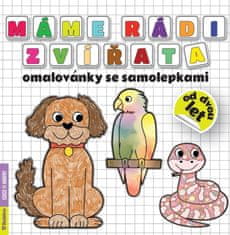 Máme radi zvieratá omaľovánky so samolepkami