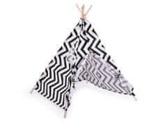 Stan detský Teepee 80x80x95 cm - biela chevron