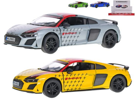 Audi R8 Coupe Livery 12,5 cm kov spätný chod (modrá, zelená, strieborná, žltá)