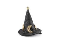 Sponka do vlasov čarodejnícky klobúk - čierna zlatá