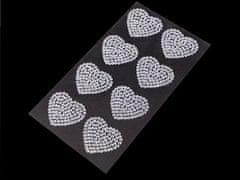 Samolepky kamienkové vločky, srdce, hviezdy - crystal srdce (20 karta)