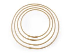 Bambusový kruh sada 4 ks, na lapač snov / na dekorovanie - bambus svetlý