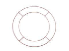 Dvojitý kovový kruh na lapač snov / na dekorovanie Ø30 cm - medená stredný mat