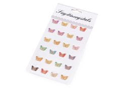 Samolepiace motýliky na lepiacom prúžku - mix náhodný (12 karta)