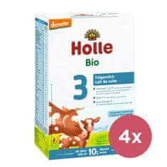 Holle 4x Výživa bio detská mliečna 3 pokračovacia, 10m+ 600 g