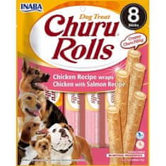 Inaba Churu Rolls pes snack kura a losos 8x 12g