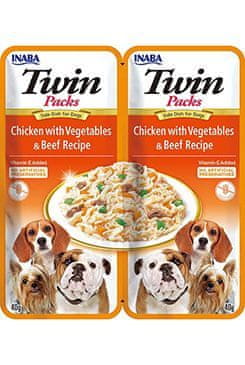 churu Chúru Dog Twin Packs Chick&Veg. & Beef in Broth 80g