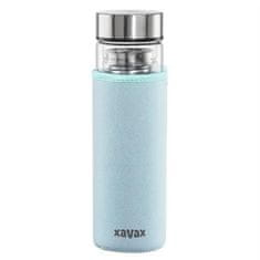 Xavax Fľaša To Go, sklenená na horúce/studené/sýtené nápoje, 450 ml, sitko, neoprénový obal