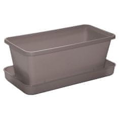 Plastkon Small kvetináč s miskou taupe variant 41192