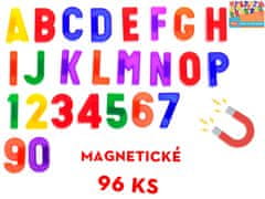 Magnety písmená a číslice 96 ks