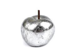 Dekorácia jablko metalické - strieborná