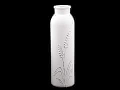Sklenená vintage váza 12,5 cm, 19 cm - (19 cm) biela