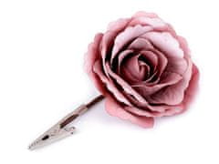 Dekorácia ruže s klipom Ø7 cm - staroružová sv.