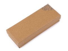 Papierová krabička strieborná potlač - (6x15,5 cm) hnedá prírodná