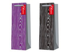 Taška darčeková 130x370 design kôra mm mix, fialová, čierna