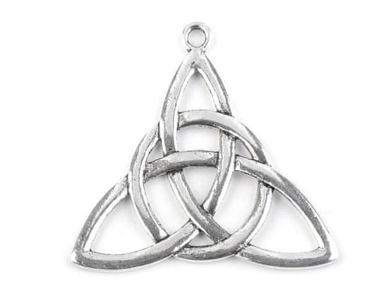 Prívesok keltský triquetra 44x49 mm - platina