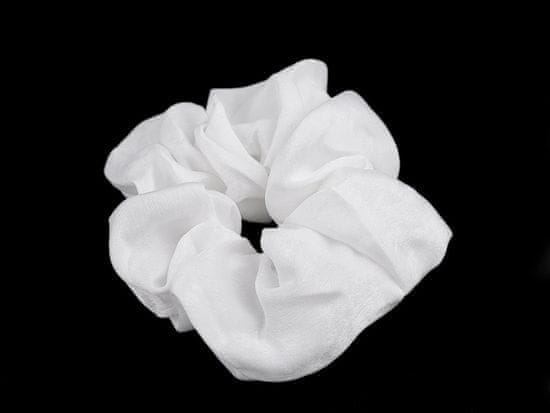 Gumička scrunchie do vlasov - biela