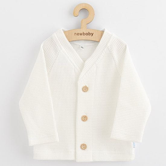 NEW BABY Dojčenský kabátik na gombíky Luxury clothing Oliver biely - 74 (6-9m)