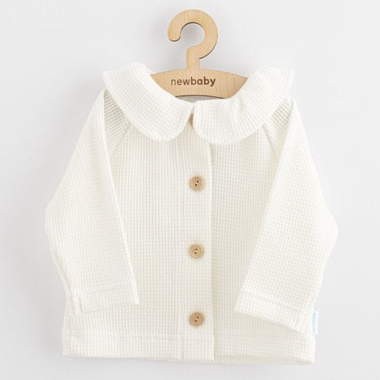 NEW BABY Dojčenský kabátik na gombíky Luxury clothing Laura biely - 92 (18-24m)