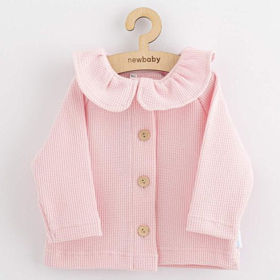 NEW BABY Dojčenský kabátik na gombíky Luxury clothing Laura ružový - 56 (0-3m)