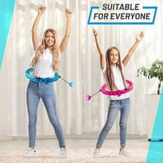 SOLFIT® Nastaviteľná fitnes obruč na tréning pásu so závažím (na veľkosť pásu 50 až 132 cm) – modrá | SPINSLIM