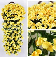 HOME & MARKER® Dekoratívna závesná kytica umelých orchideí (1 ks, žltá) | HANGROSE
