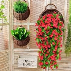 HOME & MARKER® Dekoratívna závesná kytica umelých orchideí 1+1 ZADARMO Červená + Červená | HANGROSE