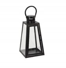 Koopman Lampión dekoratívny čierny elegantný 37,5x18x18 cm