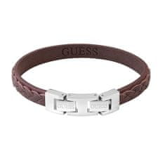 Guess Štýlový náramok z pravej hnedej kože Tuson JUMB02143JWSTTMT