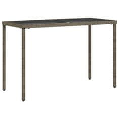 Petromila vidaXL Záhradný stôl so sklenenou doskou sivý 115x54x74 cm polyratan